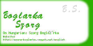 boglarka szorg business card